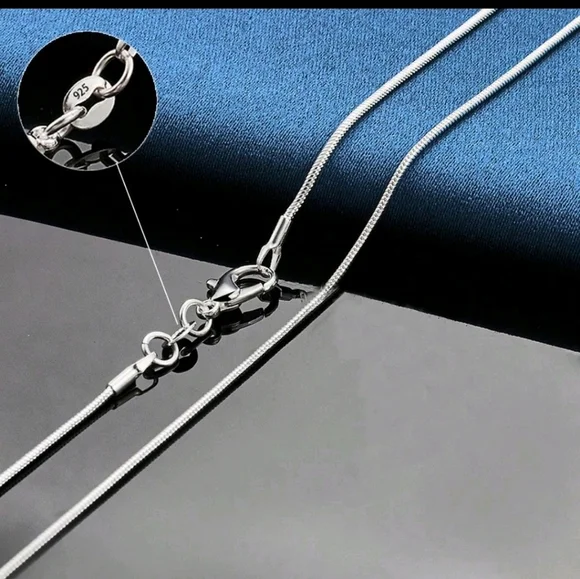 1MM NEW 925 STERLING SKINNY SILVER ROUND SNAKE CHAIN NECKLACE 18" - Picture 6 of 13